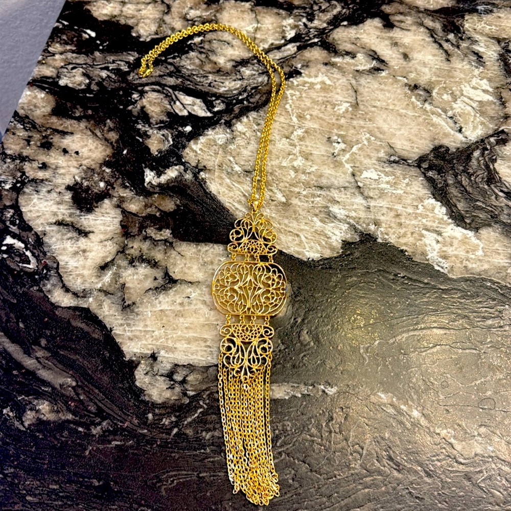 Gold statement necklace